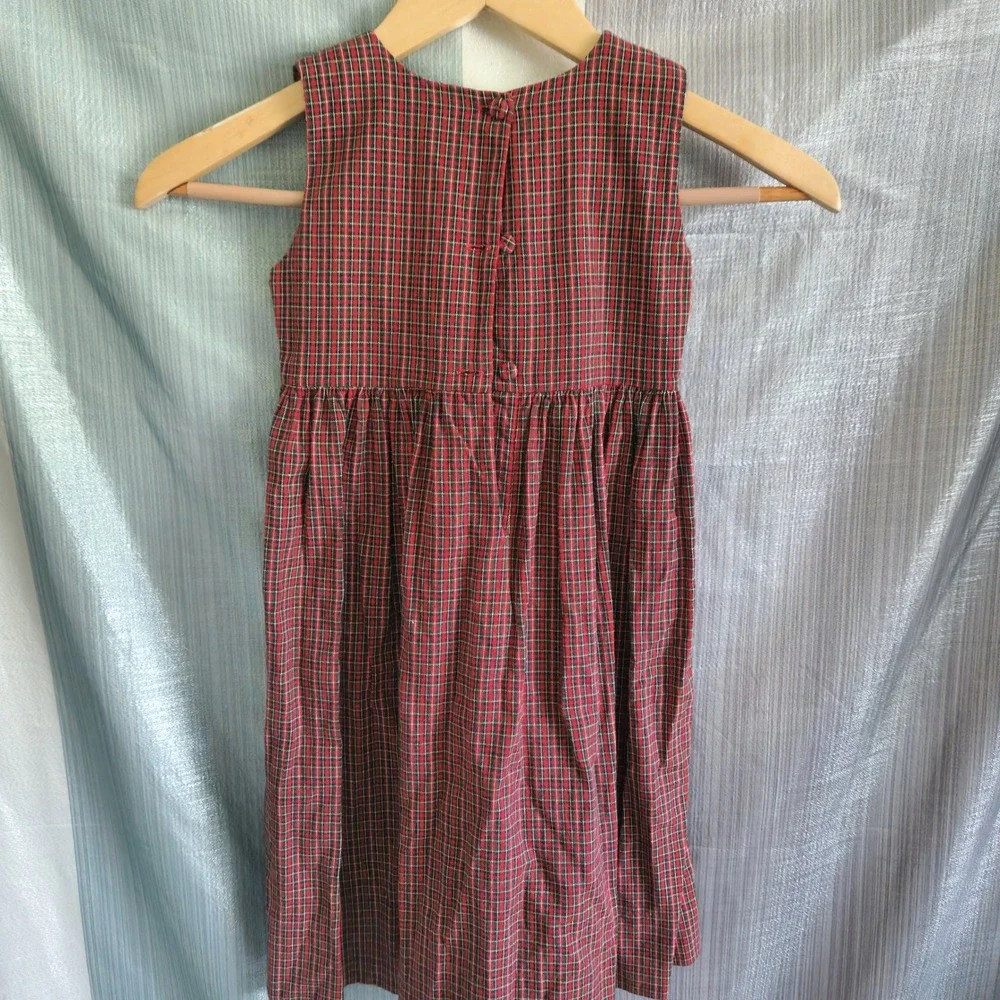 VTG‎ Strasburg Kids Red Plaid Cotton Jumper Dress 3 Holiday Classic Christmas